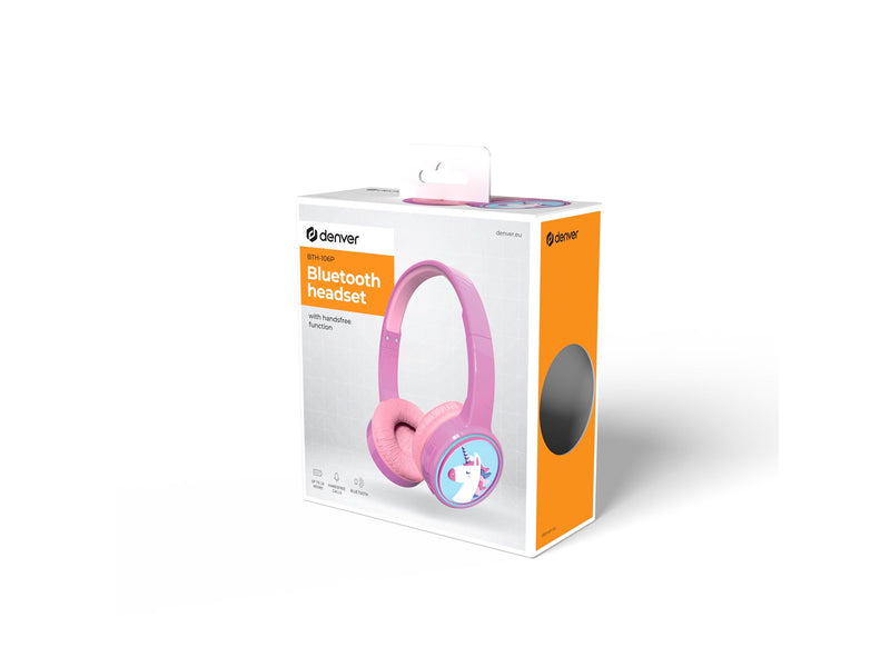 DENVER Kabelloser Kinderkopfhörer - 85dB Max - Rosa