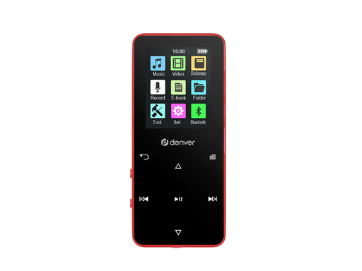 DENVER MP-1830R RED - MP4 media player with built-in bluetooth and rechargeable battery - MP3 Spieler 4 GB