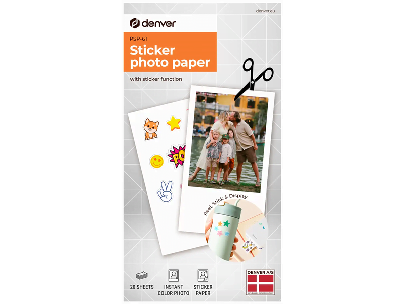 DENVER PSP-61 - Self adhesive photo print paper for Denver MCP-6010 printer