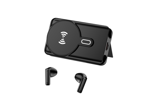 DENVER Powerbank + Bluetooth Earbuds - Black - 5000 mAh