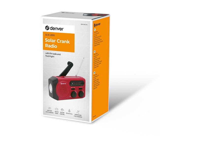 DENVER SCR-2010 - Emergency Radio - Solar - Dynamo - 2000mAh Powerbank - AM/FM
