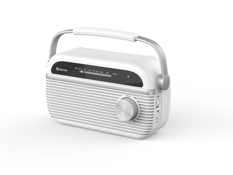 DENVER TRB-67W - FM analogue radio with Bluetooth function - white