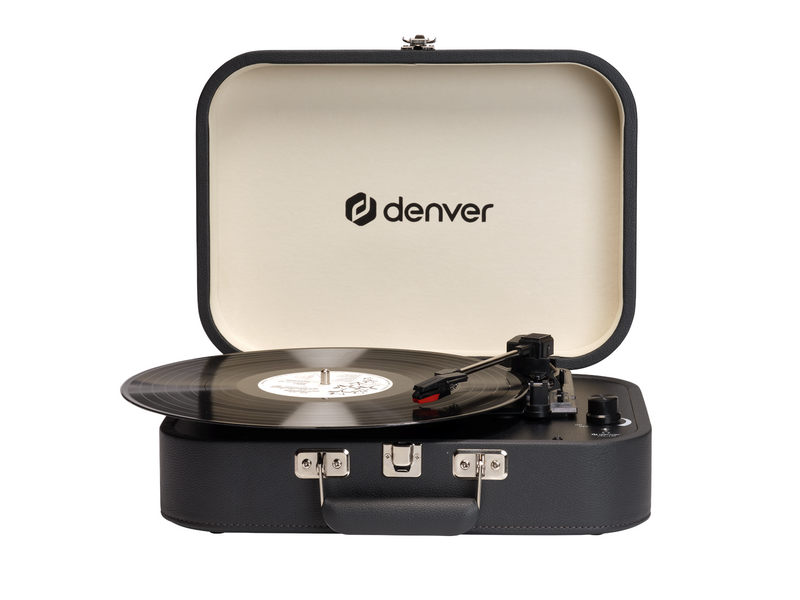 DENVER VPL-130DGR Retro designed suitcase turntable with PC recording via USB - Plattenspieler Schwarz