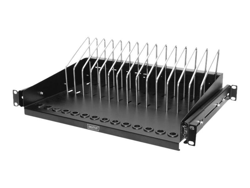 DIGITUS 1U - Extendible Shelf for Tablets/Notebooks/Smartphones
