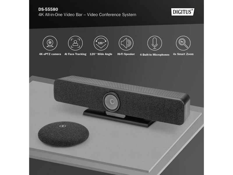 DIGITUS 4K All-in-One Video Bar Pro