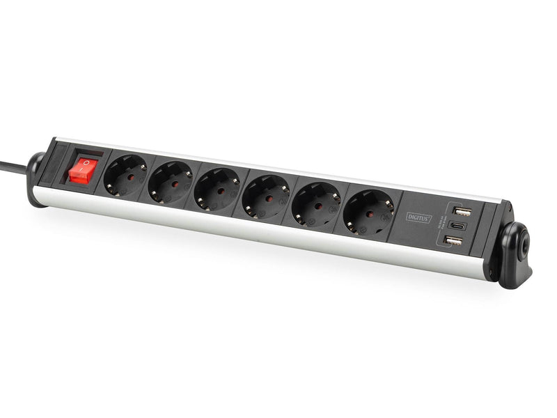 DIGITUS 6-Port Power Strip (with 3x USB Ports)