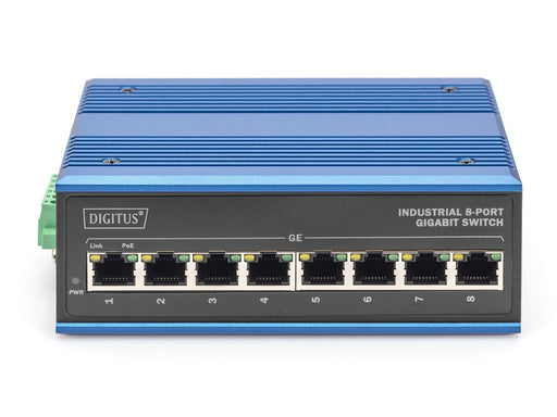 DIGITUS 8-Port Gigabit Ethernet Industrial Network PoE Switch