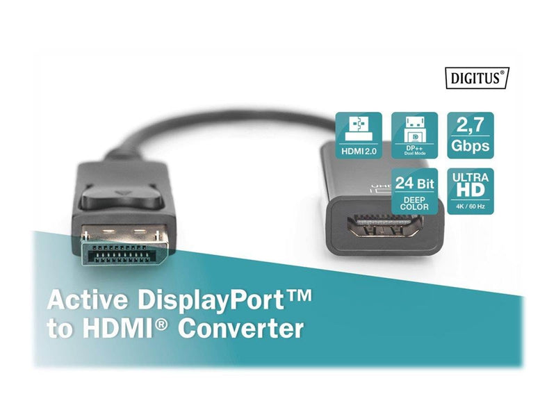 DIGITUS Active DisplayPort til HDMI Adapter