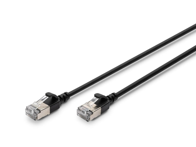 DIGITUS CAT 6A F-FTP Slim Patch Cord - 0.5m - Schwarz - 0.5m