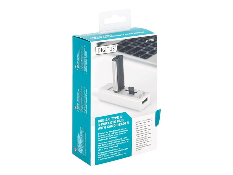 DIGITUS DA-70243 - hub - 3 ports USB-Hubs - 3 - Weiß