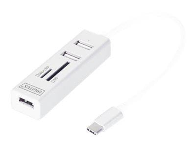 DIGITUS DA-70243 - hub - 3 ports USB-Hubs - 3 - Weiß