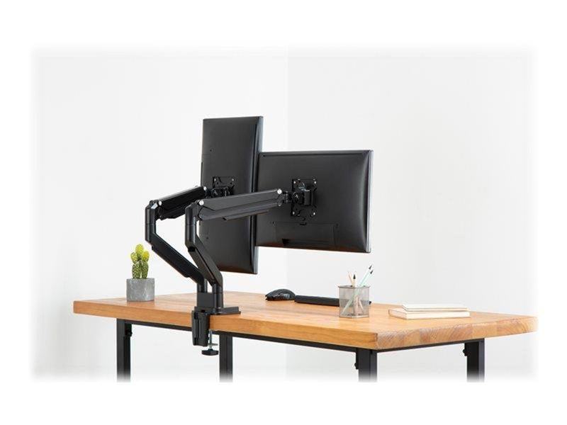 DIGITUS DA-90395 stand - adjustable dual arms - for 2 LCD displays - matte black