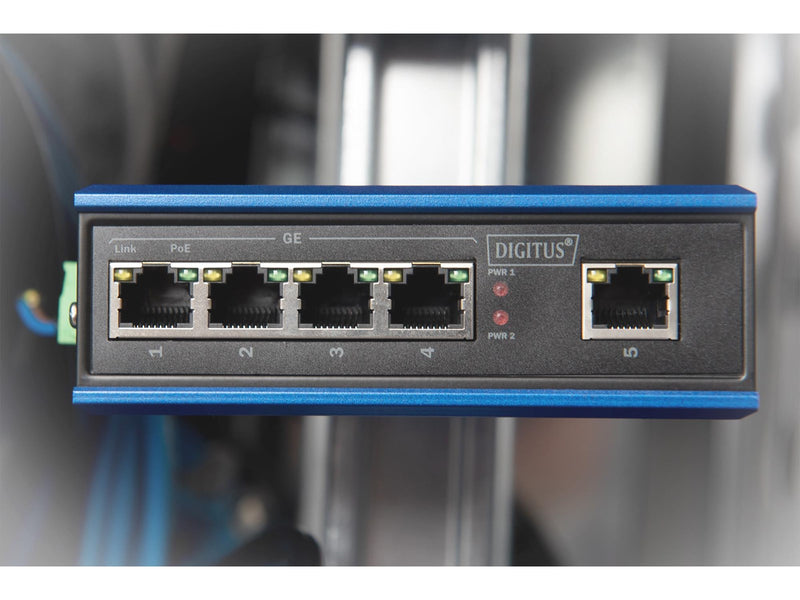 DIGITUS DN-651120 Industrial 4 Port Gigabit PoE Switch Unmanaged 1 Uplink