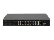 DIGITUS DN-95355 16-Port 10/100 Mbps PoE Switch 16 x10/100Mbps PoE RJ45 Ports.1x GE RJ45 1x SFP
