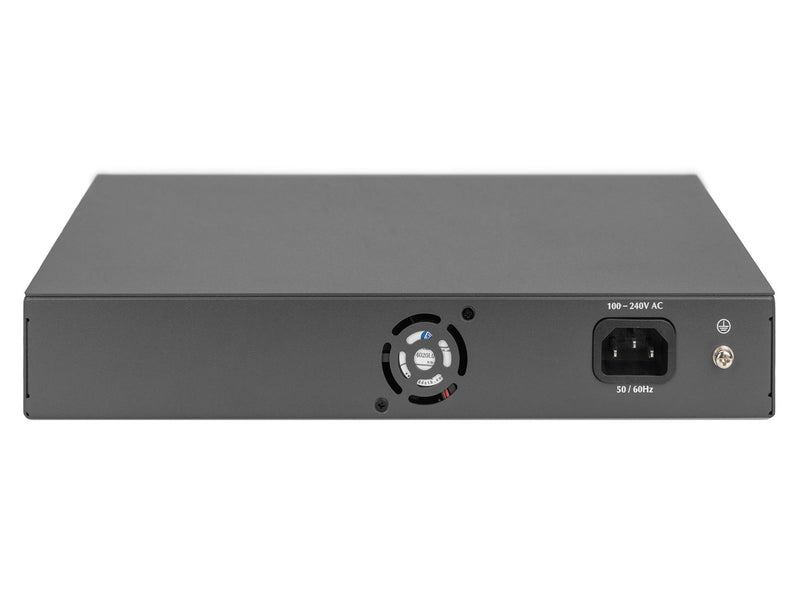 DIGITUS DN-95355 16-Port 10/100 Mbps PoE Switch 16 x10/100Mbps PoE RJ45 Ports.1x GE RJ45 1x SFP