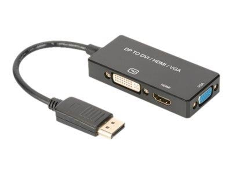 DIGITUS DisplayPort 3in1 Adapter DP/HDMI+DVI+VGA