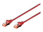 DIGITUS patch cable - 25 cm - red - Rot - 0.25m