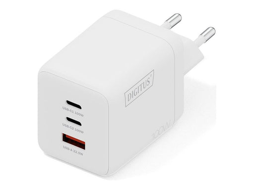 DIGITUS power adapter - GaN - 2 x USB-C USB - 100 Watt