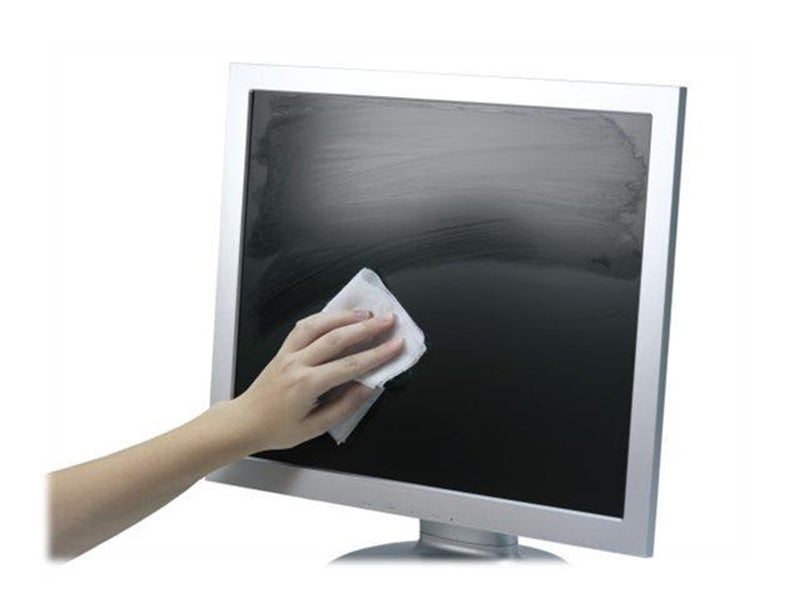 DURABLE 10 einzeln verpackte Feucht- und Trockentücher für die streifenfreie Reinigung von Bildschirmen und Displays.