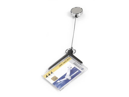 DURABLE Eleganter Ausweishalter für 1 Karte im Format 54 x 87 mm. Mit verchromten Jojo.