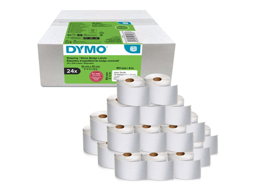DYMO Authentic LabelWriter Large Shipping Labels/Name Badges | 54mm x 101mm | 24 Rolls of 220 Easy-Peel Labels (5.280 Count) | Self-Adhesive | for LabelWriter Label Makers