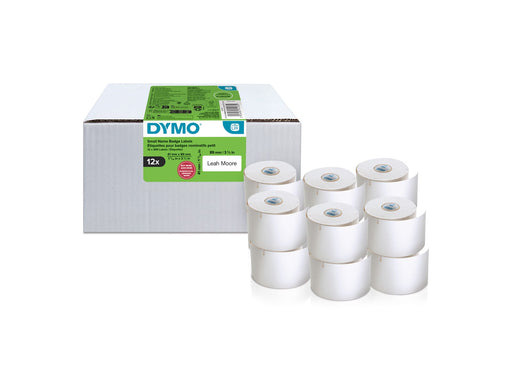 DYMO Authentic LabelWriter Small Name Badge Labels | 41 mm x 89 mm | Self-Adhesive | 12 Rolls of 300 Easy-Peel Labels (3.600 Count) | for LabelWriter Label Makers | Made in Europe