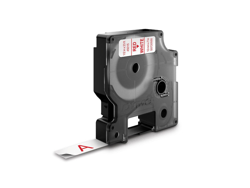 DYMO D1-Etikettenband | rot auf weiß | 12 mm x 7 m