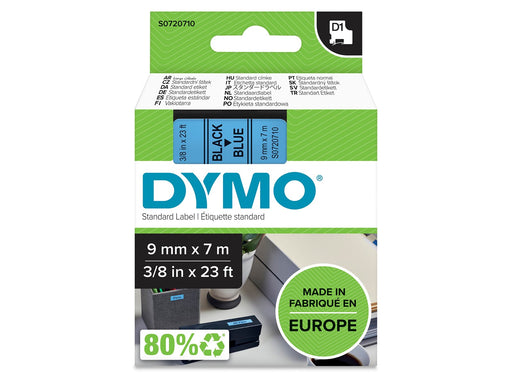 DYMO D1-Etikettenband | schwarz auf blau | 9 mm x 7 m