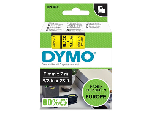 DYMO D1-Etikettenband | schwarz auf gelb | 9 mm x 7 m