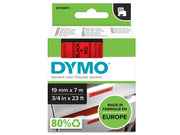 DYMO D1-Etikettenband | schwarz auf rot | 19 mm x 7 m