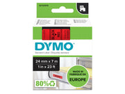 DYMO D1-Etikettenband | schwarz auf rot | 24 mm x 7 m