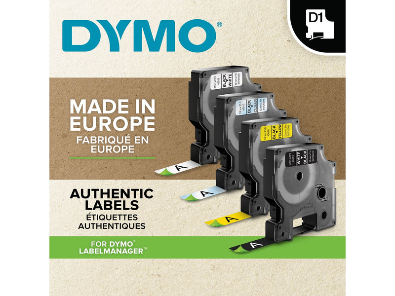 DYMO D1-Etikettenband | schwarz auf transparent | 19 mm x 7 m