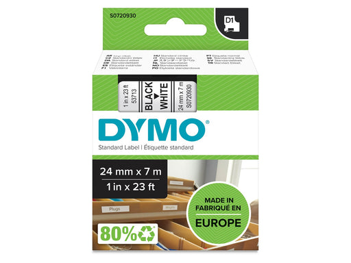 DYMO D1-Etikettenband | schwarz auf weiß | 24 mm x 7 m