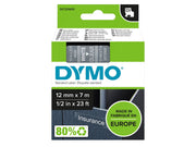 DYMO D1-Etikettenband | weiß auf transparent | 12 mm x 7 m