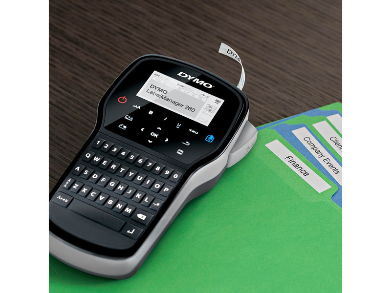 DYMO LabelManager 280 Etikettendrucker mit 2 Rollen D1 Etiketten & Tragetasche