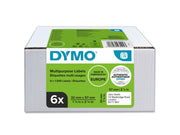 DYMO LabelWriter Mehrzwecketiketten | 32 mm x 57 mm | 6 Rollen mit je 1.000 leicht ablösbaren Etiketten (6.000 Etiketten) | selbstklebende Etiketten