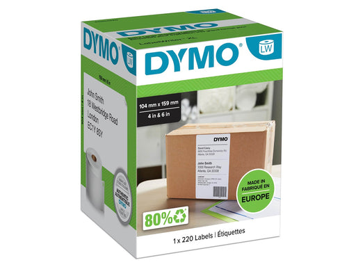 DYMO LabelWriter Versandetiketten (Extragroß) für LabelWriter 5XL/4XL-Etikettendrucker | 104 mm x 159 mm | Rolle mit 220 Etiketten | selbstklebend