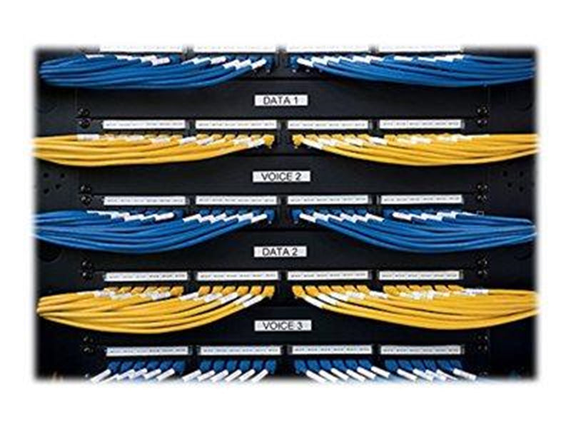 DYMO Rhino Industrie Nylonetiketten | flexibel | 12 mm x 3,5 m | schwarze Schrift auf weißem Untergrund