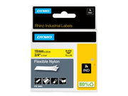 DYMO Rhino Industrie Nylonetiketten | flexibel | 19 mm x 3,5 m | schwarz auf gelb