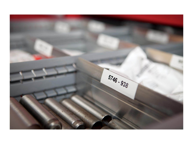 DYMO Rhino Industrie Permanente Polyesteretiketten | 12 mm x 5,5 m | Schwarz auf Weiß