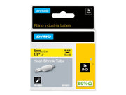 DYMO Rhino Industrie Schrumpfschlauch-Kabeletiketten | 6 mm, 1,5 m | Schwarz auf gelb