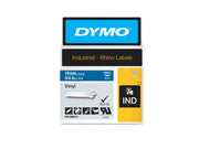 DYMO Rhino-Industrie-Vinyletiketten | 19 mm x 5,5 m | weiß auf blau | selbstklebendes Schriftband