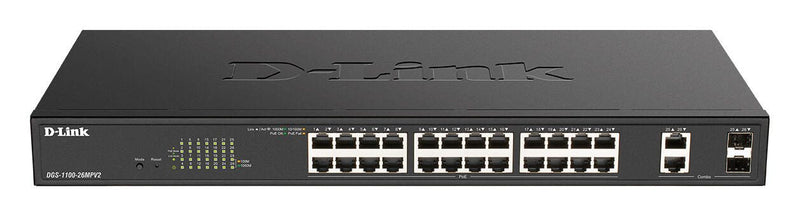 D-Link DGS-1100-26MPV2/E 26-Port Layer2 PoE+ Gigabit Smart Managed Switch