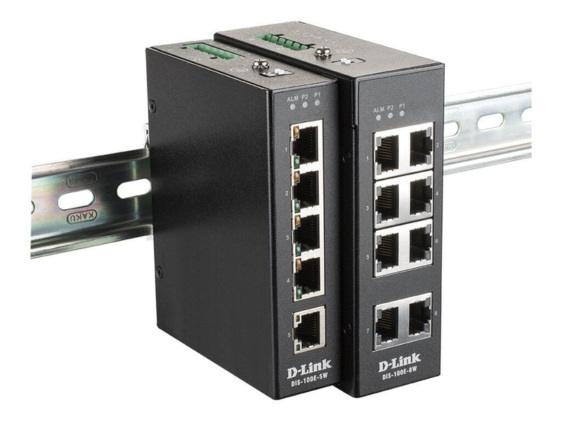 D-Link DIS-100E-5W, 5-Port Unmanaged Layer2 Fast Ethernet Industrial Switch