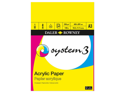 Daler-Rowney System3 Acrylic Pad 20 Sheets 230G A3