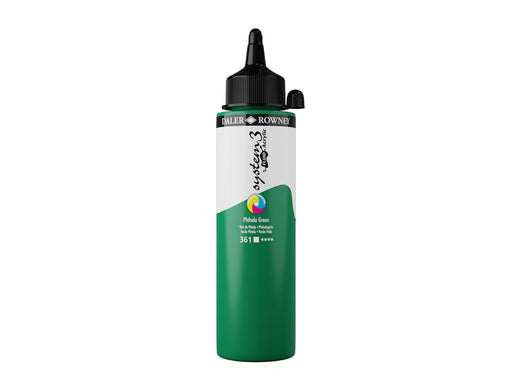 Daler-Rowney System3 Fluid Acrylic 250 ml Phthalo Green