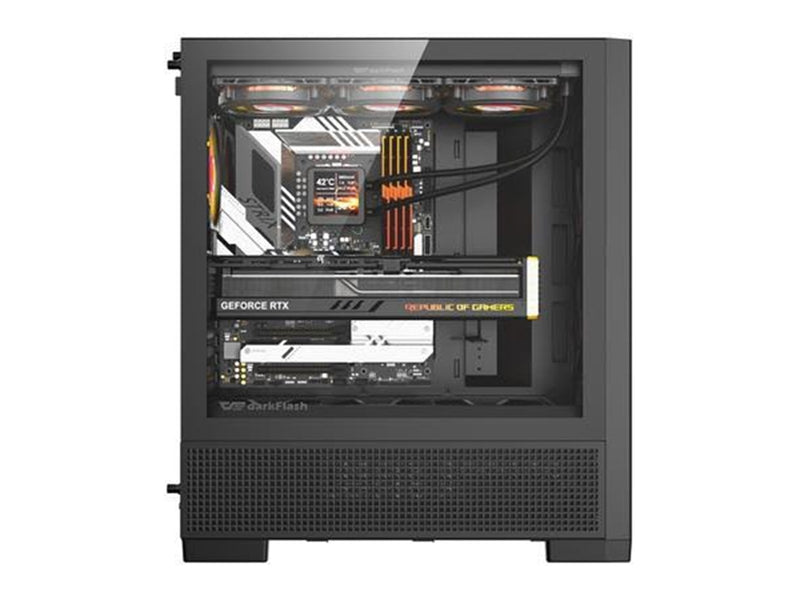 Darkflash AIRNOVA Computer Case with 3 Fans - Gehäuse - Schwarz