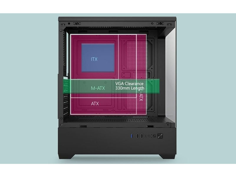Darkflash C365 Computer Case + 5 Fans - Gehäuse - Schwarz