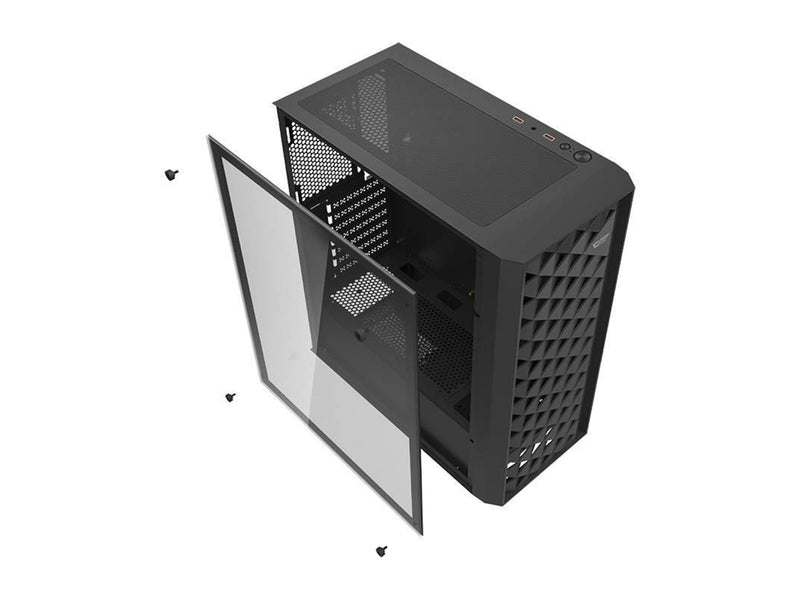 Darkflash Computer case DK351 + 4 fans (black) - Gehäuse - Miditower - Schwarz