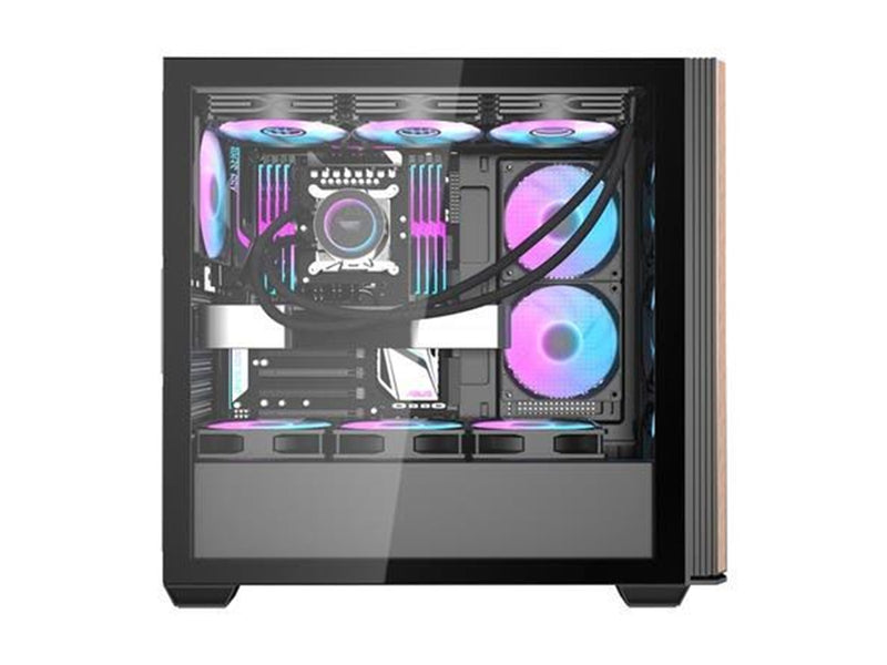 Darkflash DS900WS Computer Case + 4 Fans - Gehäuse - Schwarz